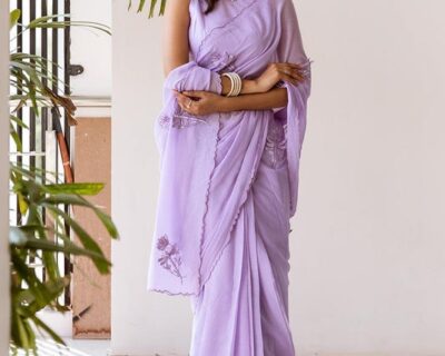 Cotton-Ready-to-Wear-Saree-with-Designer-Touch-–-JOVI