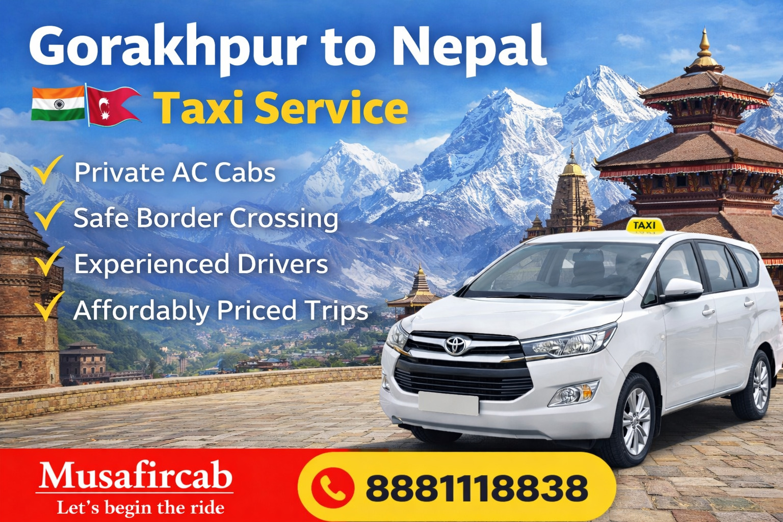 Gorakhpur to Nepal Taxi Service – Safe, Reliable & Affordable