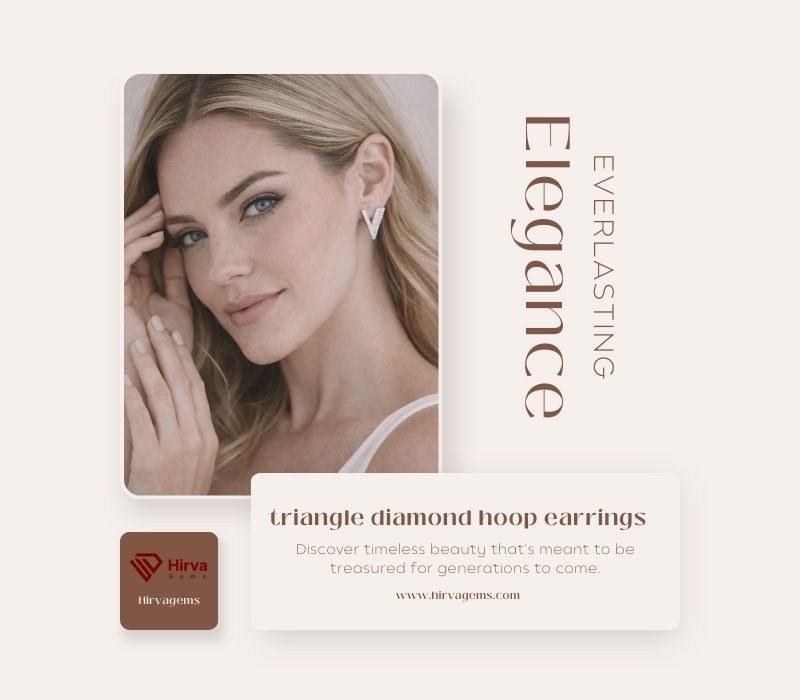 Buy Triangle Diamond Hoops Earrings in Gold – Unique Fine Jewelry