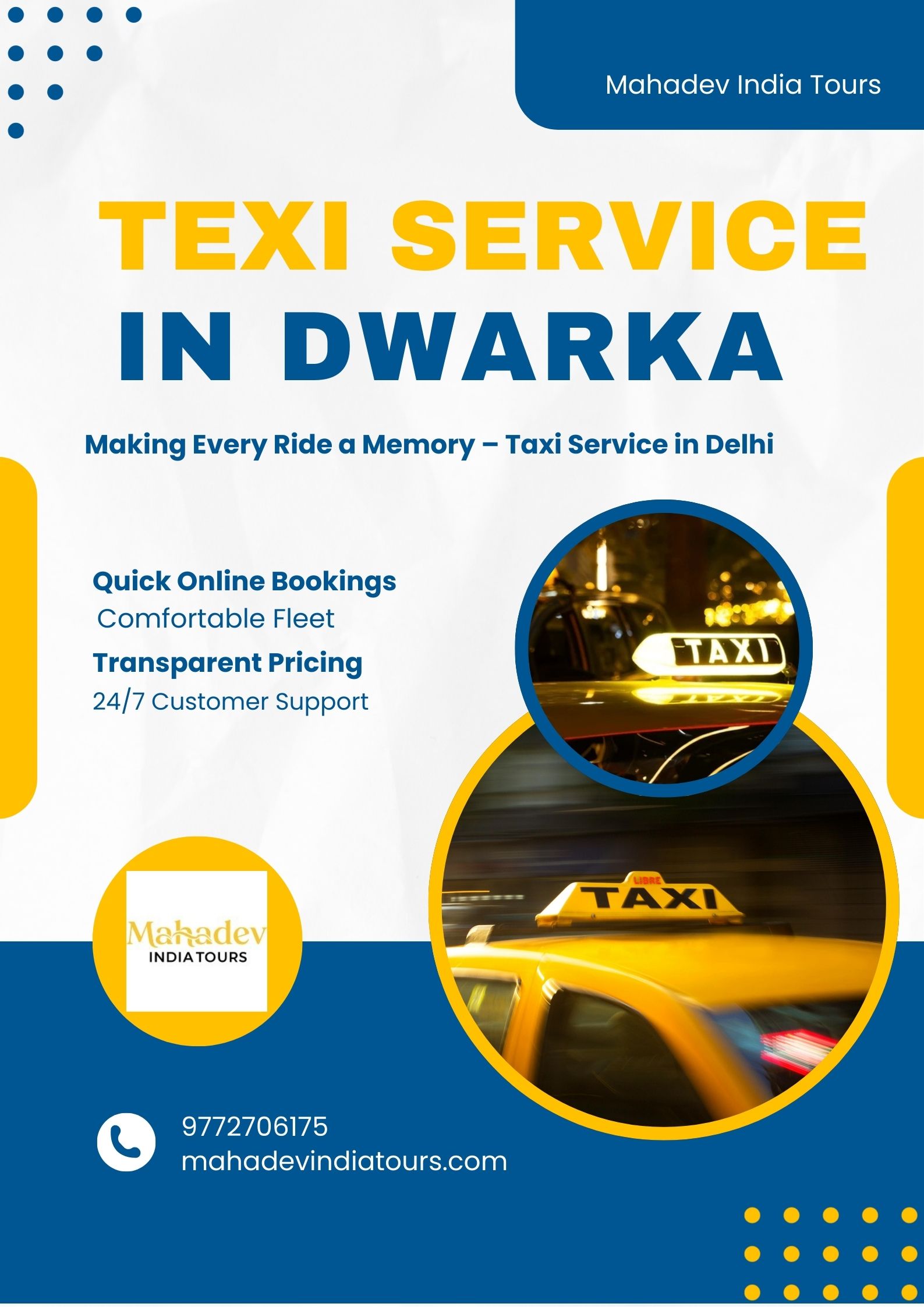 Dwarka Taxi Service for Delhi NCR – Safe & On-Time Cabs