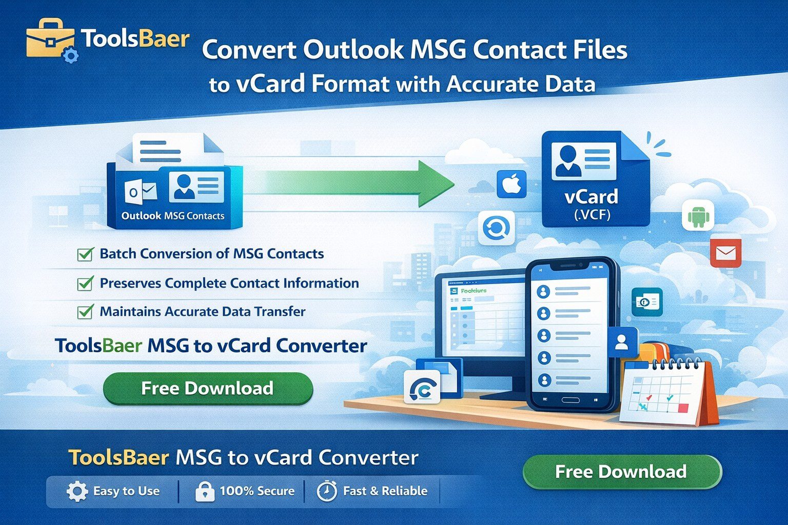 Convert Outlook MSG Contact Files to vCard Format with Accurate Data