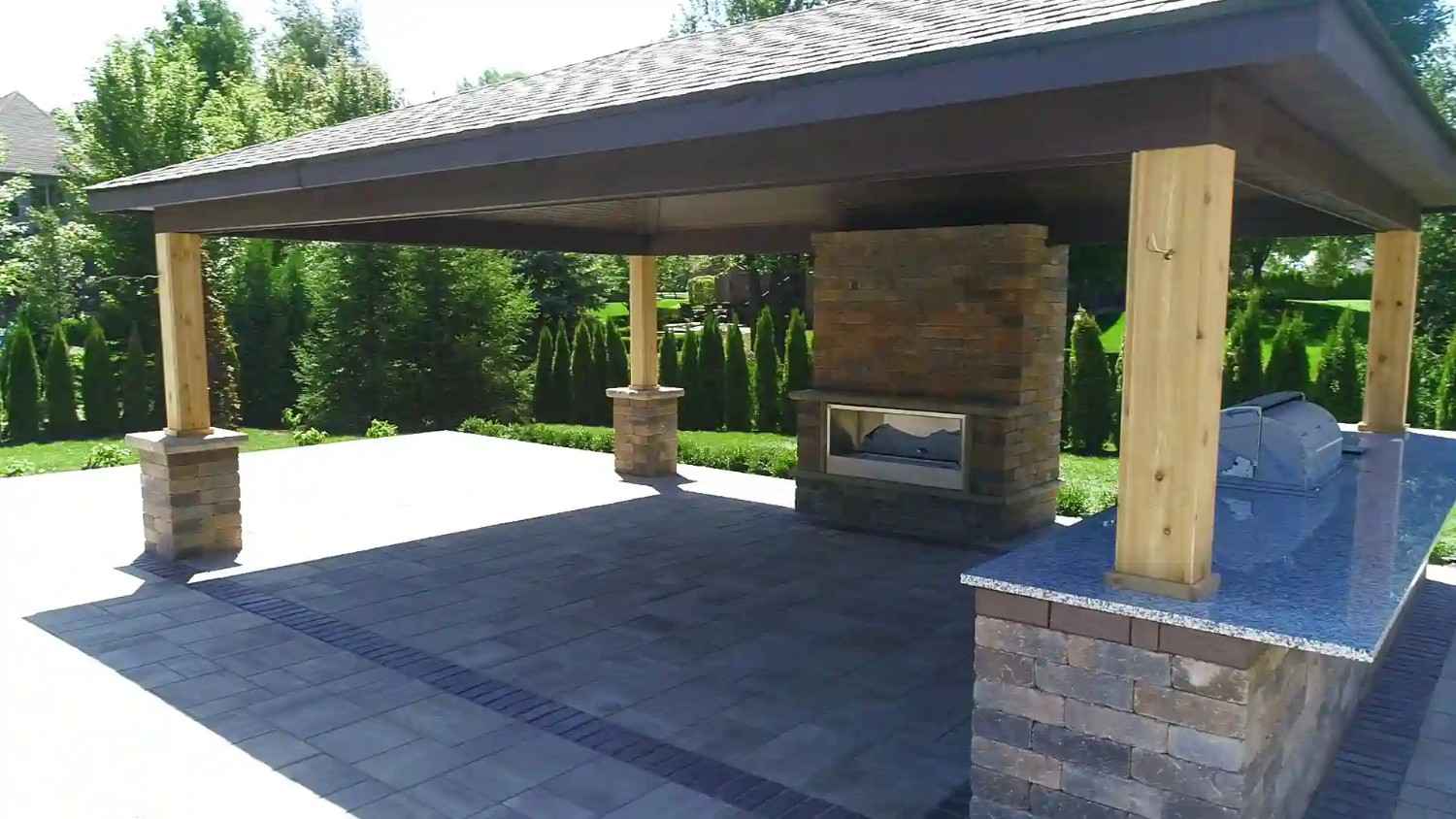 Outdoor Fireplace Installation in Michigan | Elegant & Cozy