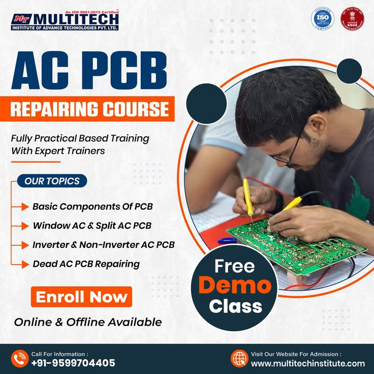 Multitech Institute | AC PCB Repairing Course in Delhi | 8800485390