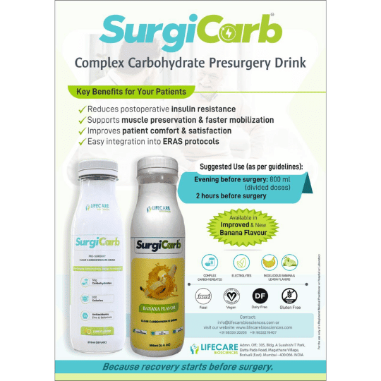 Carbohydrate Drink Designed for Pre-Surgical Metabolic Support