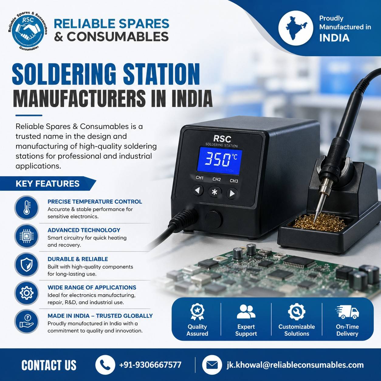 Soldering Station Manufacturers in India – Reliable Spares & Consumabl