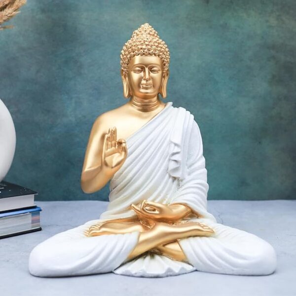 Buy 14 Inch Buddha Showpiece White Online | Unipeg Decor