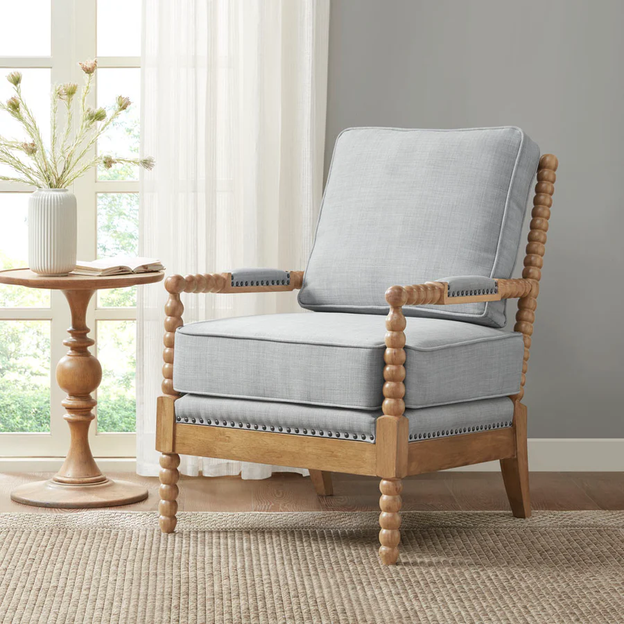 Donohue Turned Wood Frame Armchair