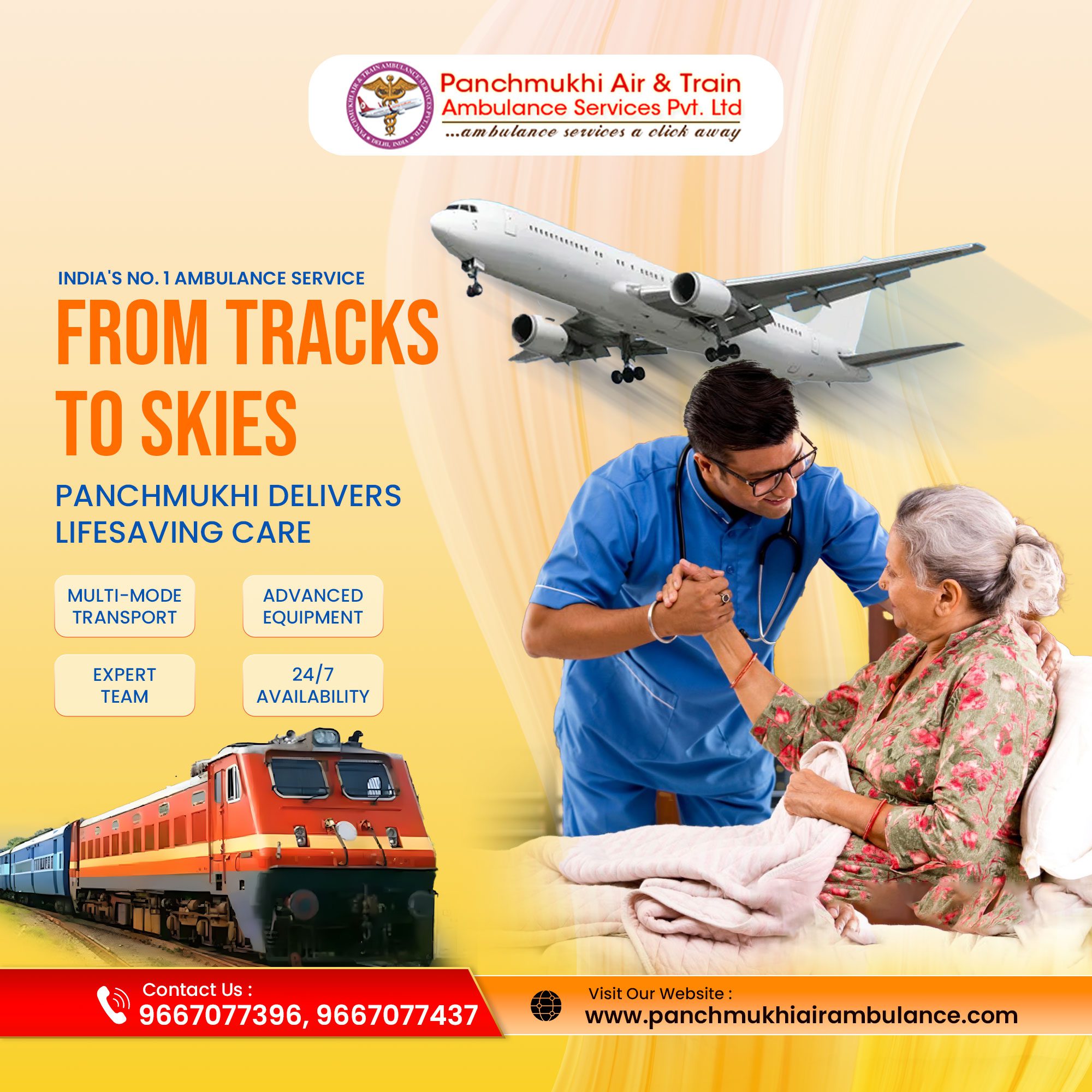 Panchmukhi Air and Train Ambulance Service in Delhi, remain constantly