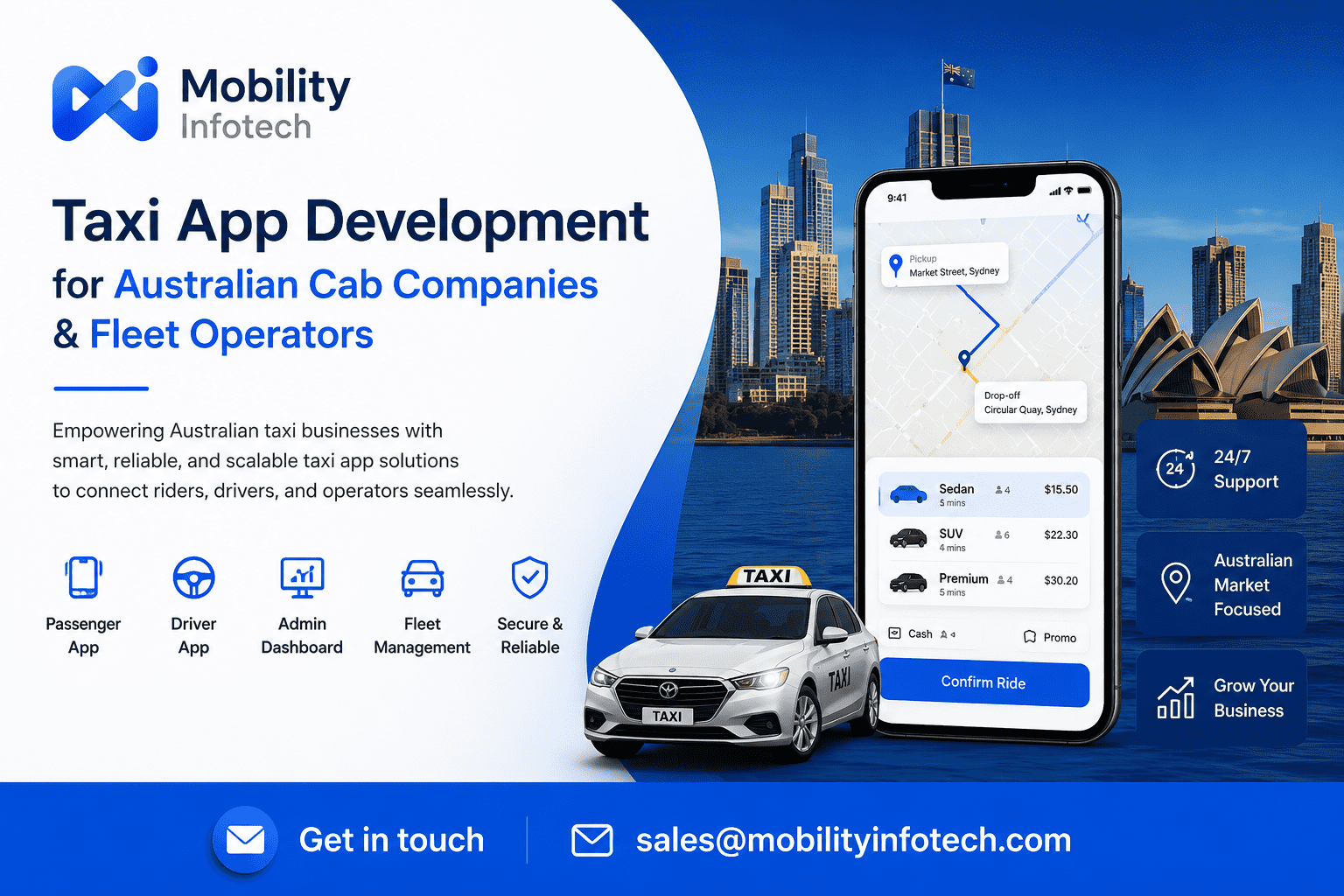 Taxi App Development for Australian Cab Companies & Fleet Operators