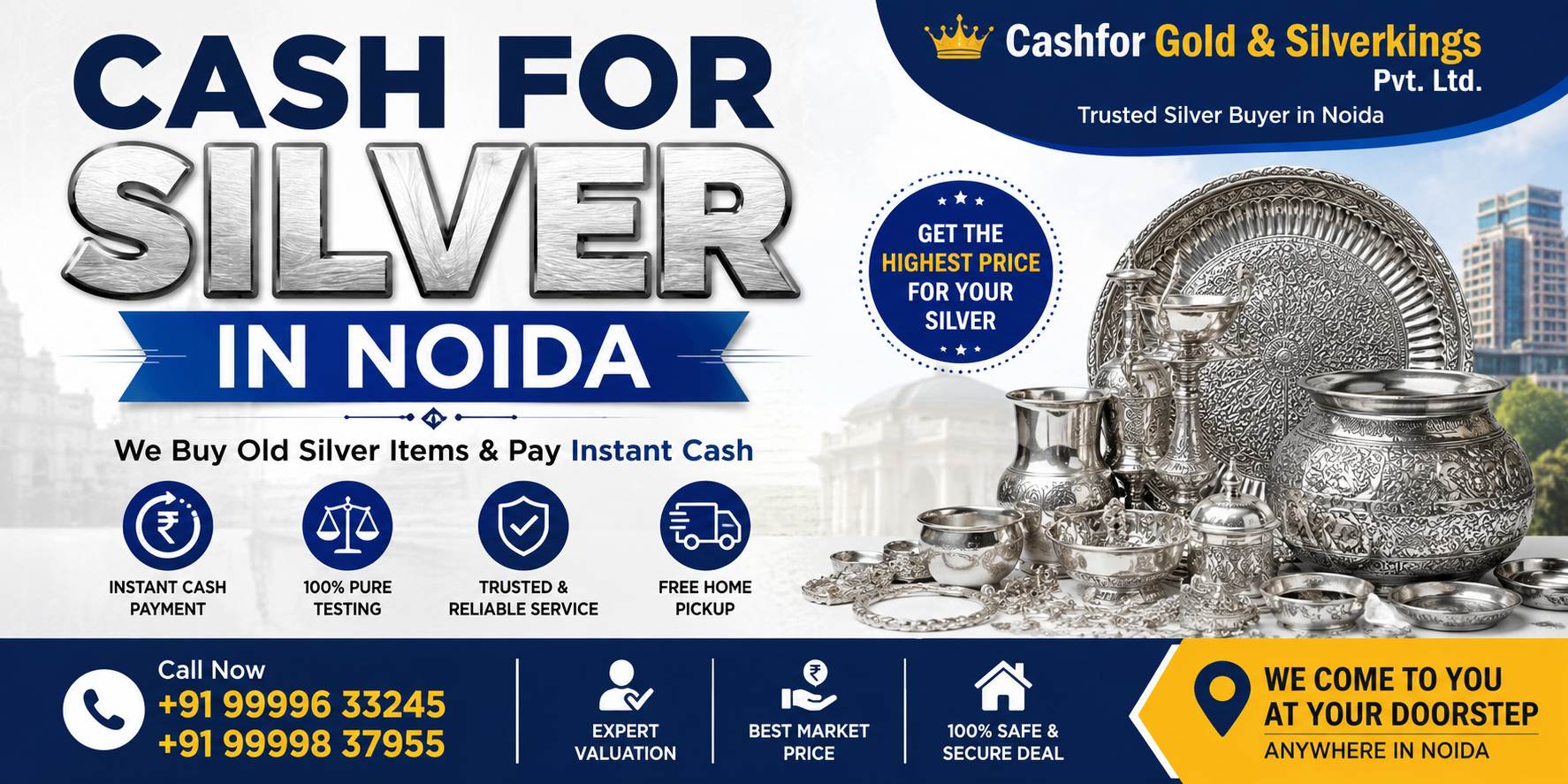 Trusted Cash For Silver in Noida With Fair Rates