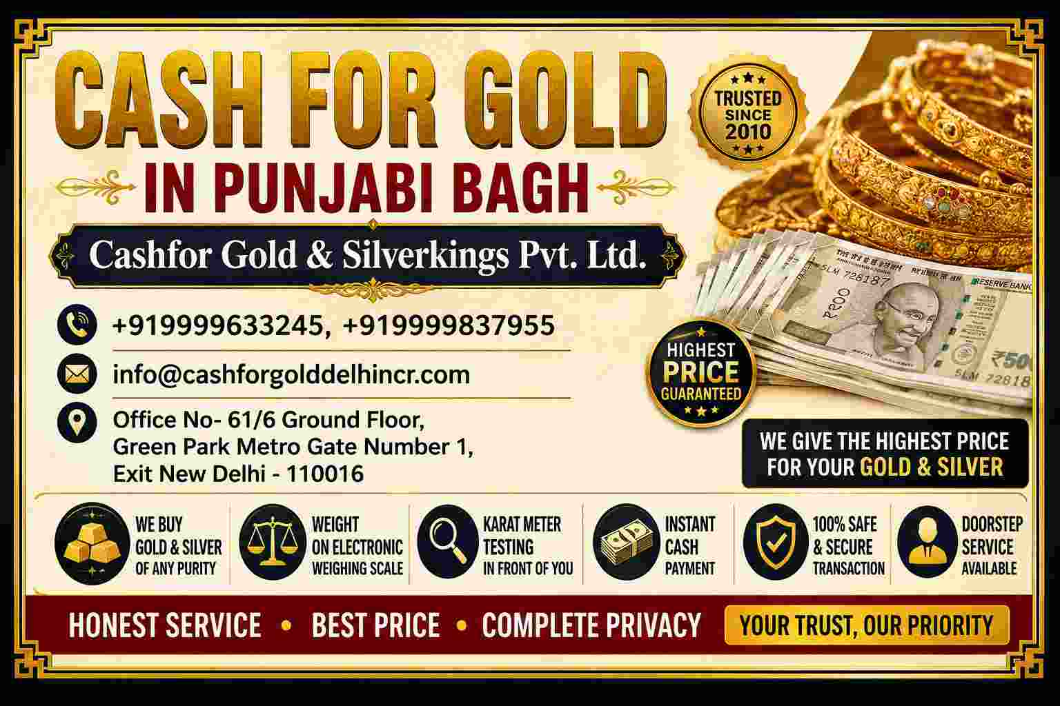 Sell Gold in Punjabi Bagh | Get Instant Cash Today