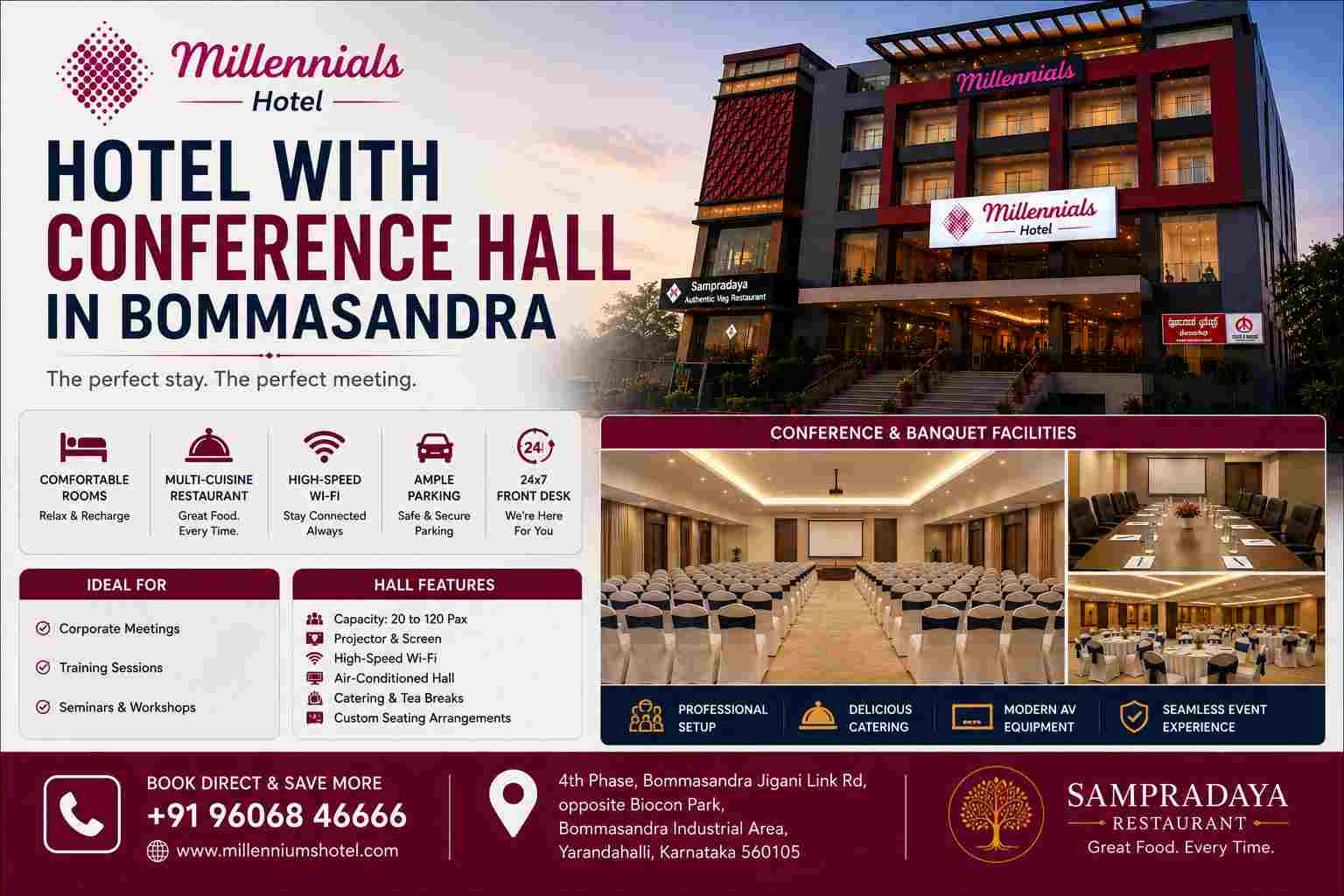Hotel with Conference Hall in Bommasandra