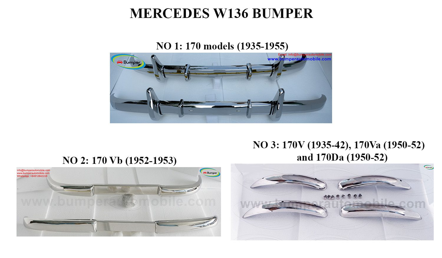 Mercedes W136 model 170S/170Vb/170V 170VA 170DA