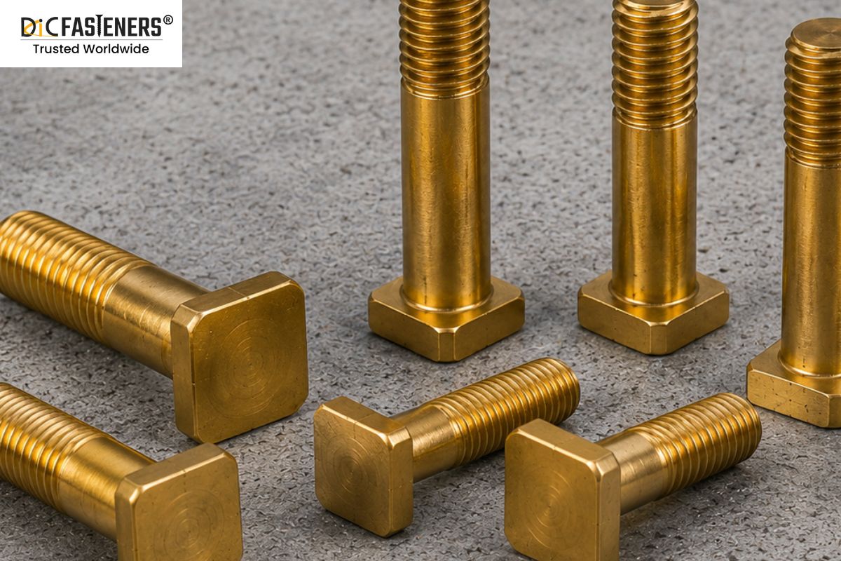 Brass Square Bolts Manufacturer & Exporter | DIC Fasteners