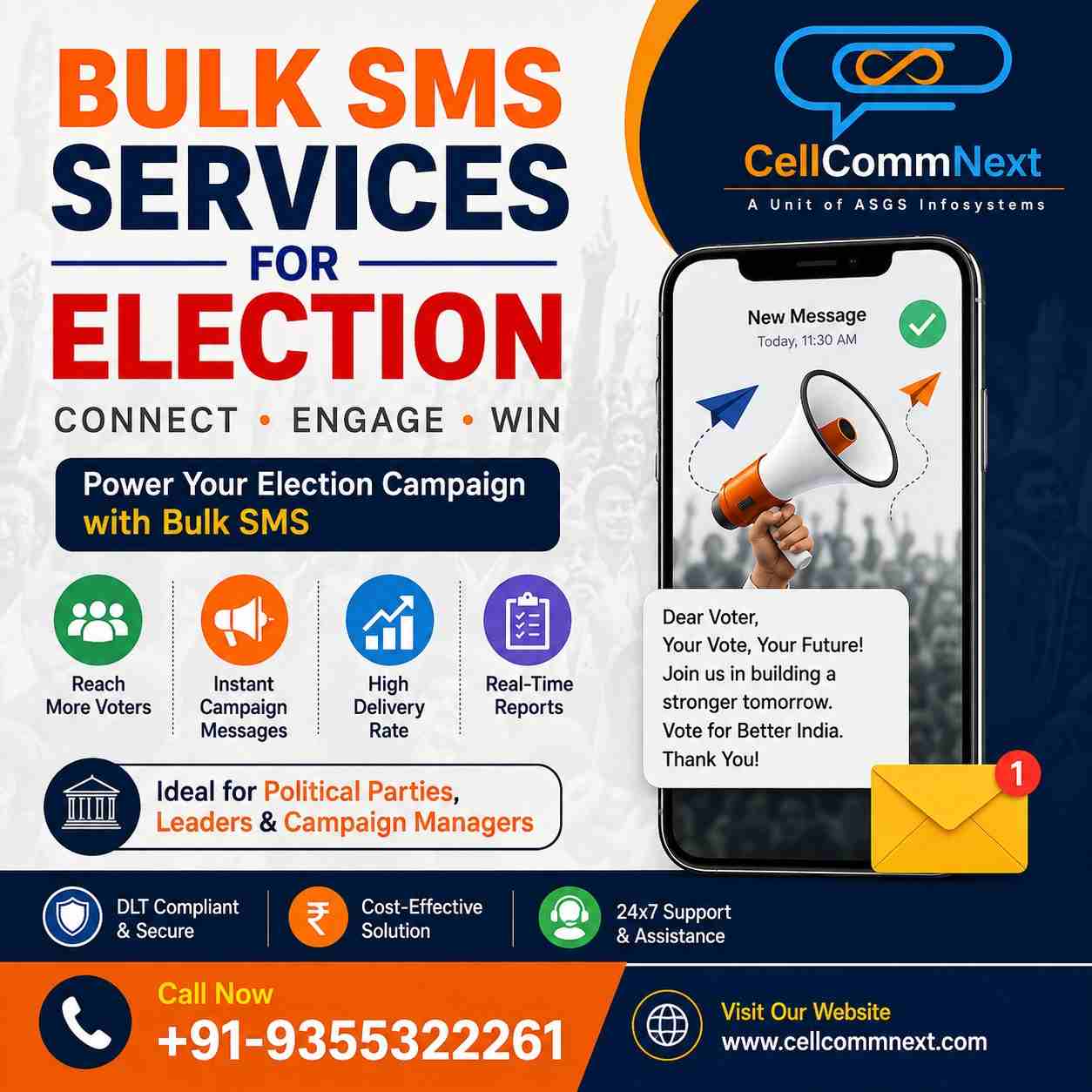 Professional Bulk SMS Service for Political Campaigns