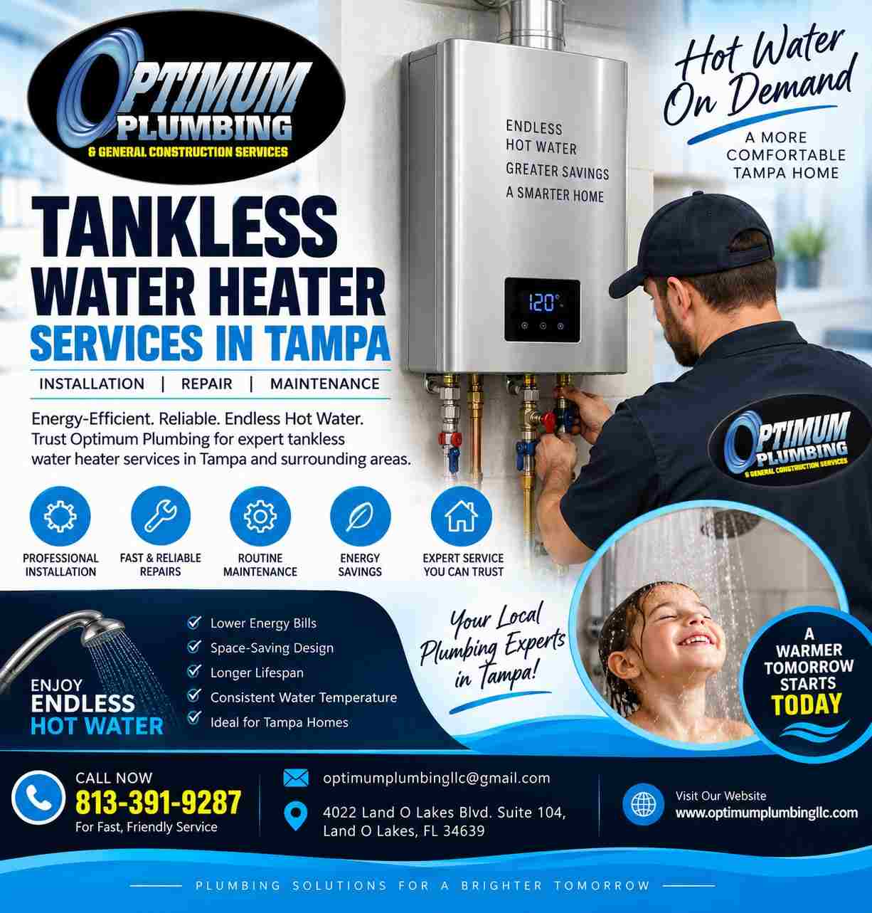 Never Run Out of Hot Water – Tampa Tankless Heater Services