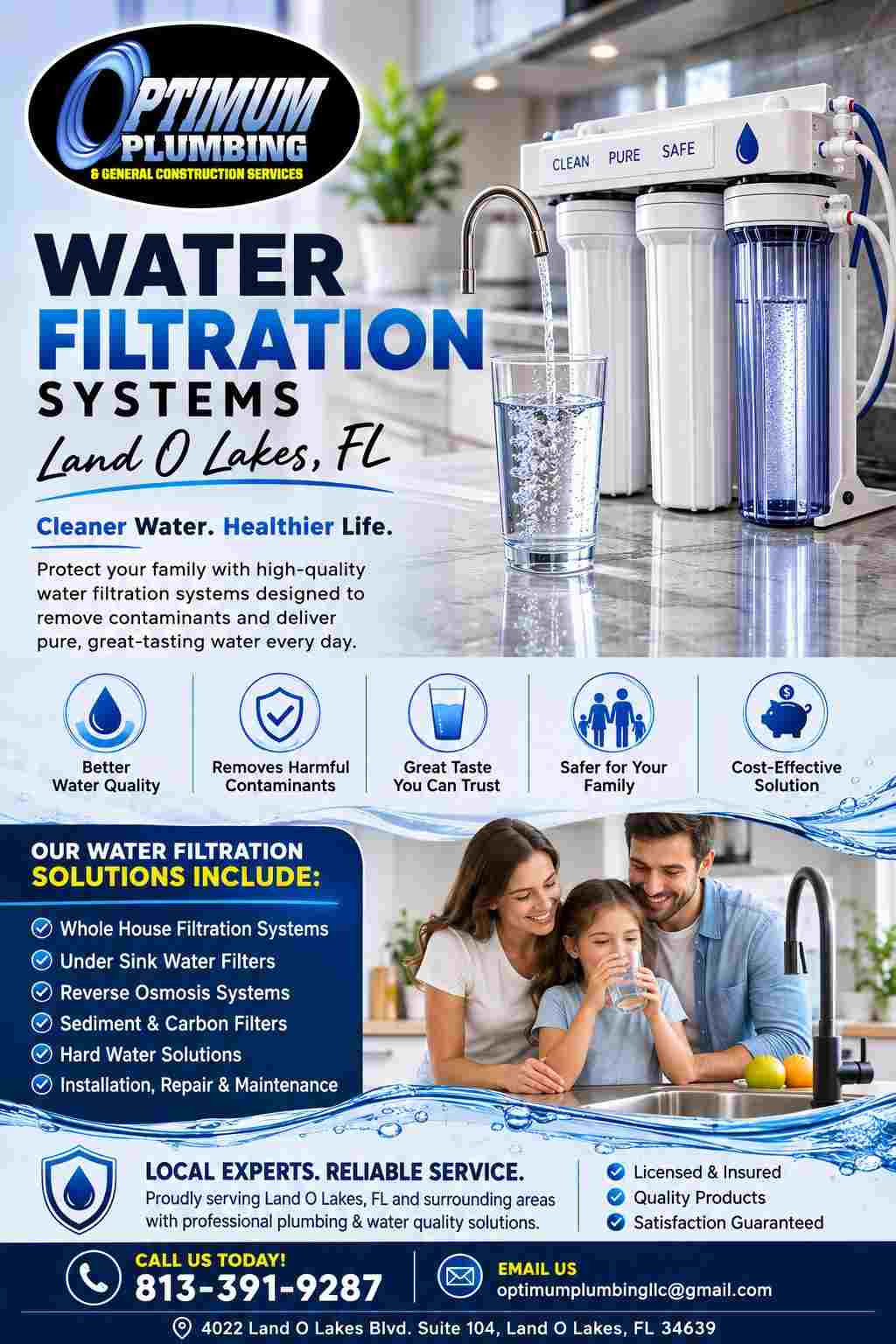 Reliable Water Filtration Solutions for Land O Lakes FL Homes