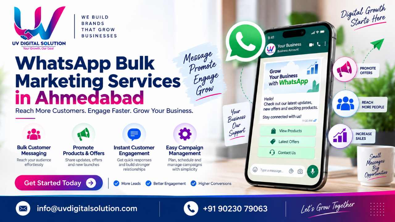 WhatsApp Bulk Marketing Services in Ahmedabad | UV Digital