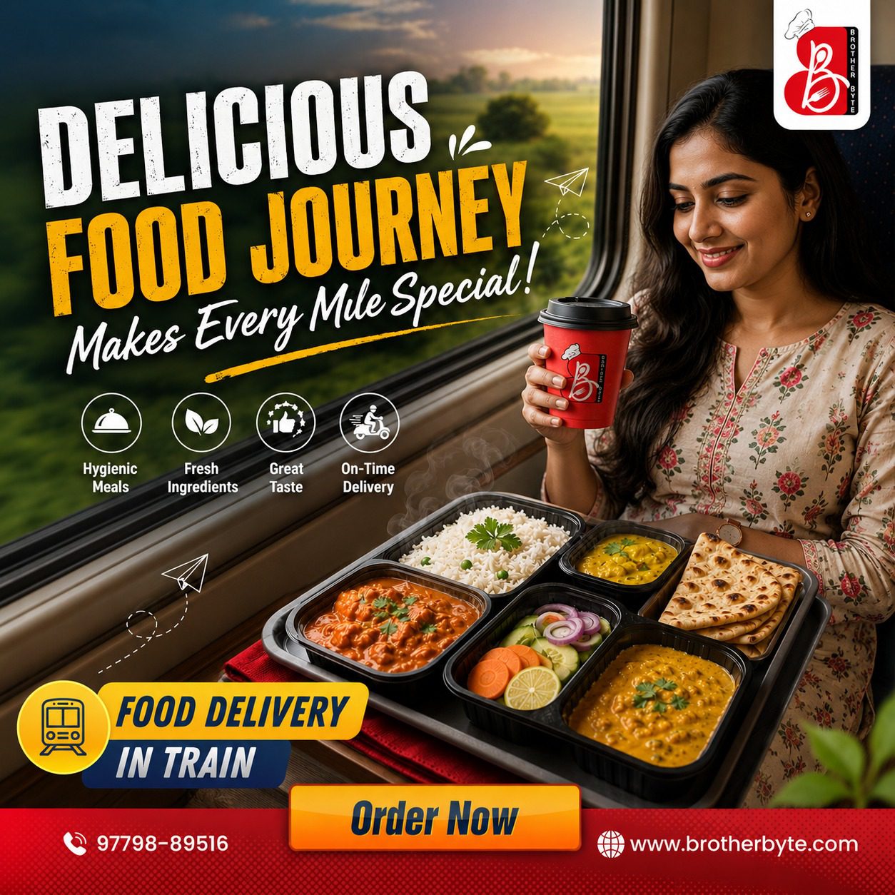 Order Fresh and Hygienic Food on Train with Brother Byte