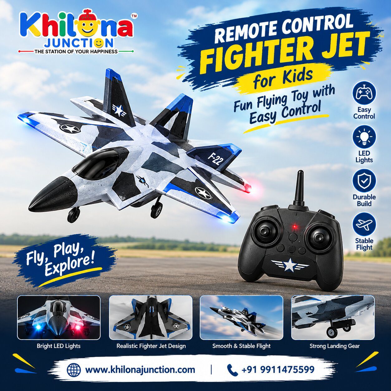 Remote Control Fighter Jet for Kids – Fun Flying Toy with Easy Control