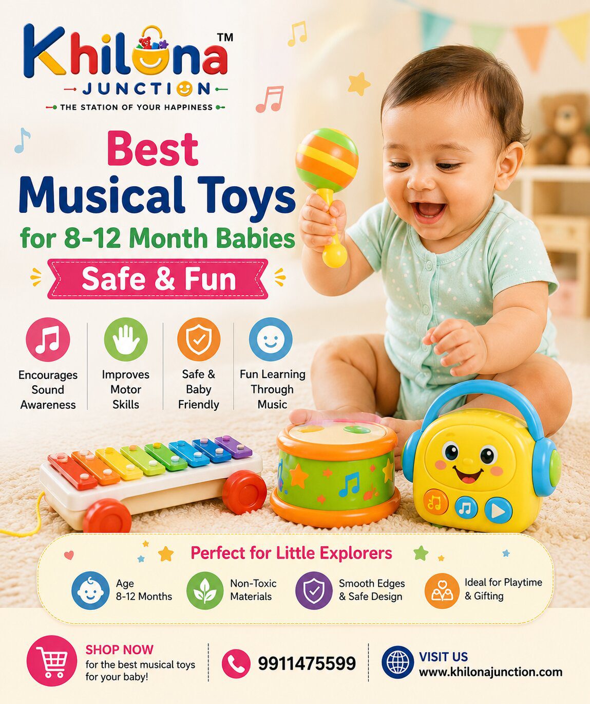 Best Musical Toys for 8-12 Month Babies – Safe & Fun