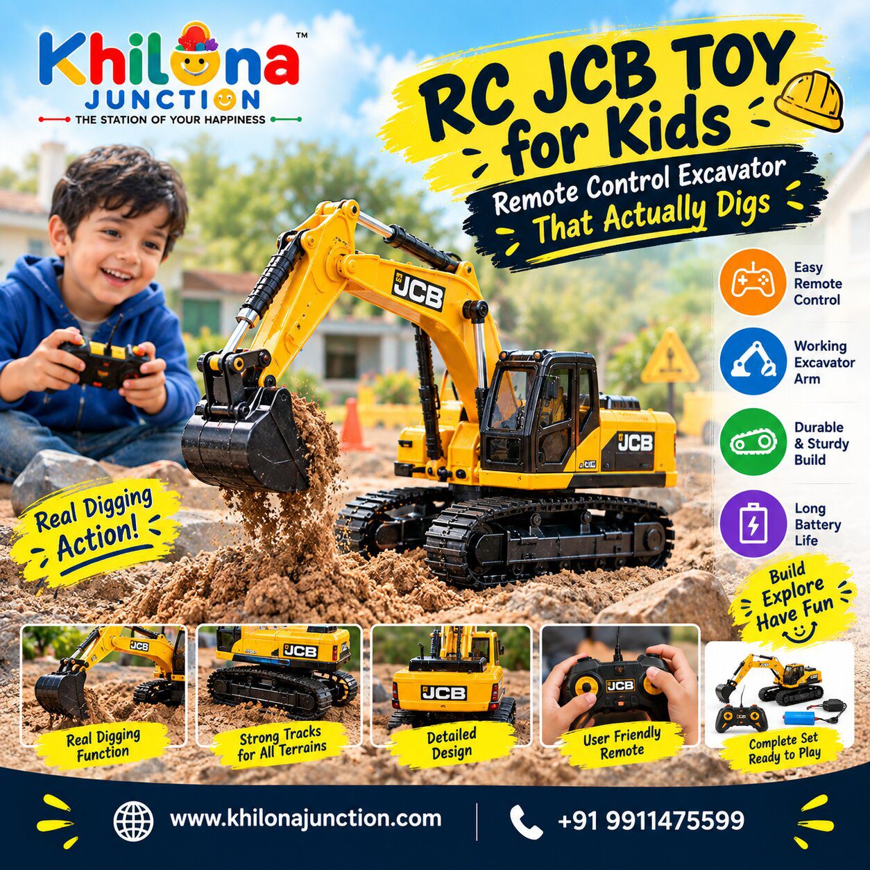 RC JCB Toy for Kids – Remote Control Excavator That Actually Digs