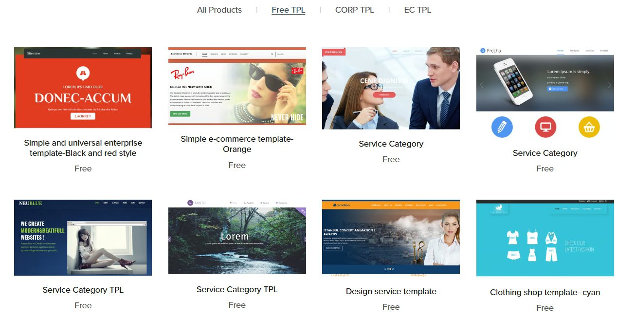 Free website template-Shop or Enterprise