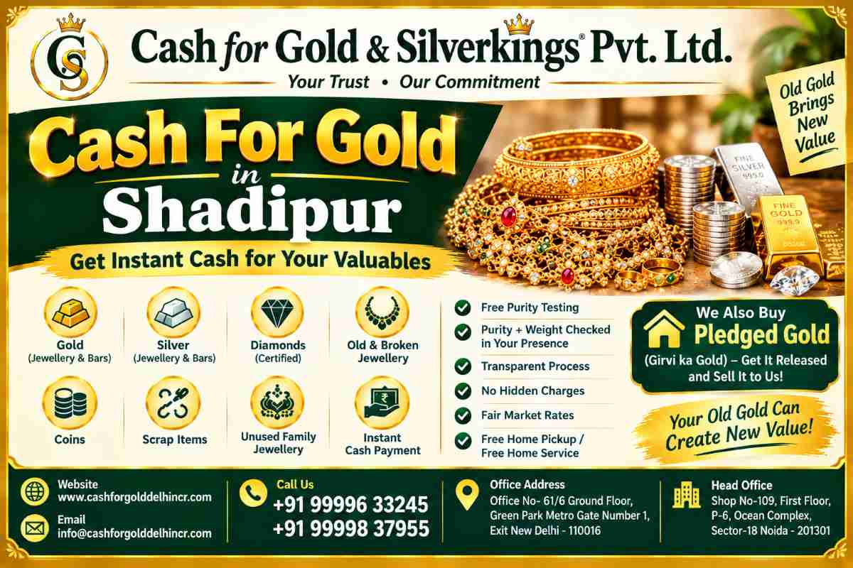Cash For Gold in Shadipur for Old and Broken Jewellery