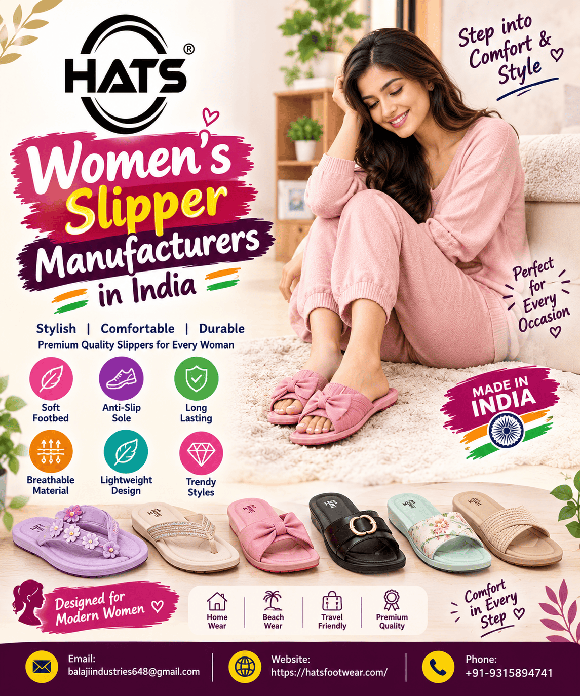 Womens Slipper Manufacturers in India | HATS Footwear