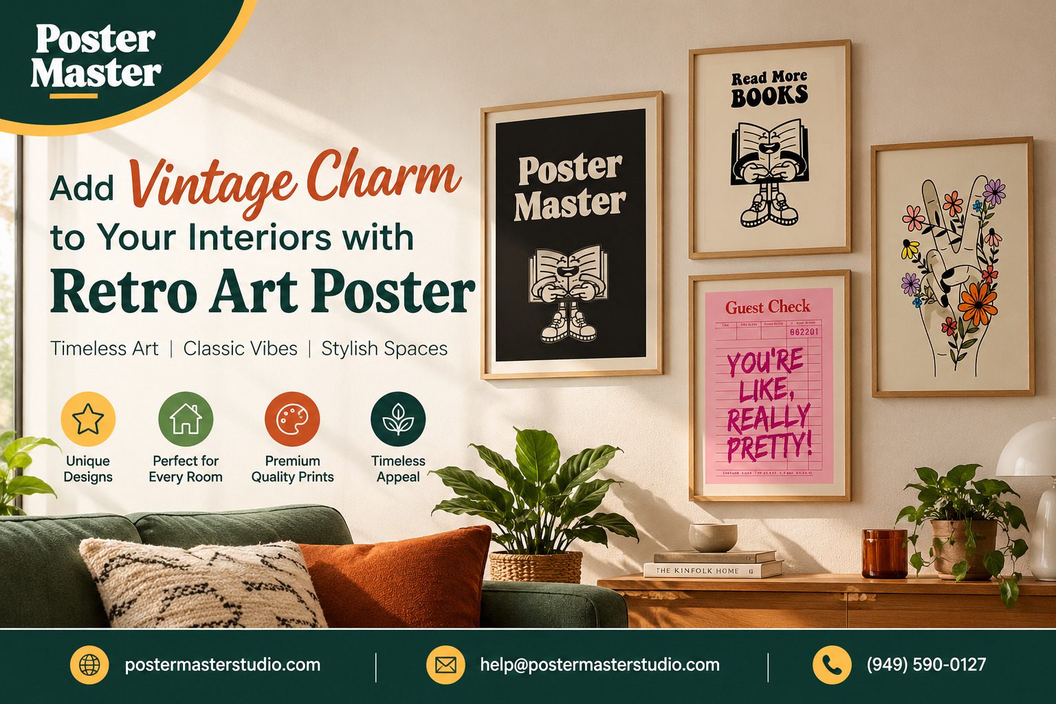 Add Vintage Charm to Your Interiors with Retro Art Poster