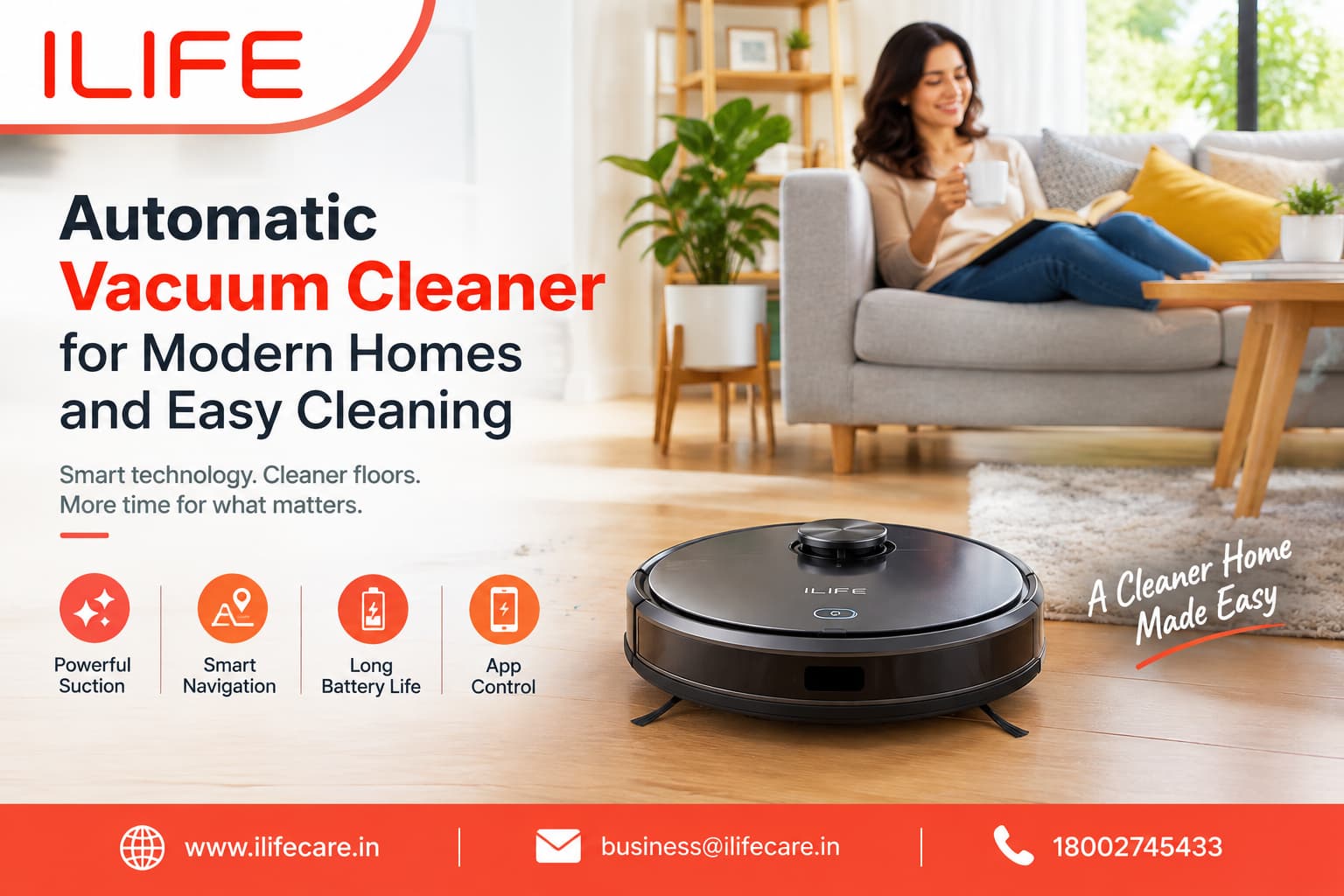 Automatic Vacuum Cleaner for Modern Homes and Easy Cleaning
