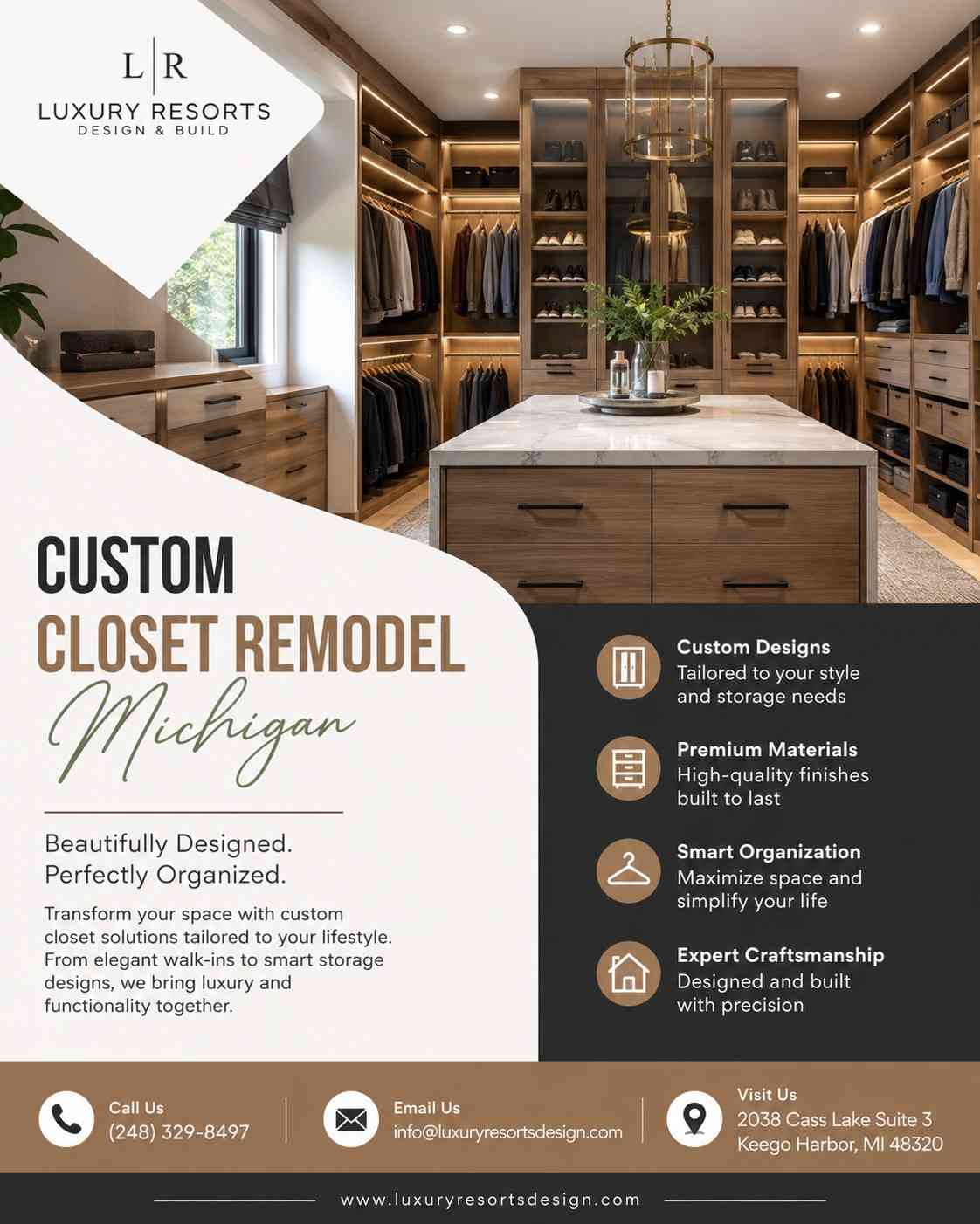 Luxury Custom Closet Remodeling in Michigan – Design Your Dream Space
